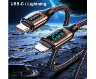 USAMS Kabel pleciony USB-C/Lightning LED 1,2m 20W PD Fast Charge - 1568999 - zdjęcie 6